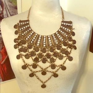 Brassy Gold Bib Necklace